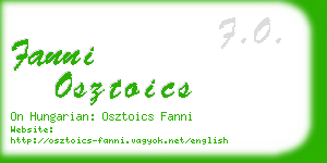 fanni osztoics business card